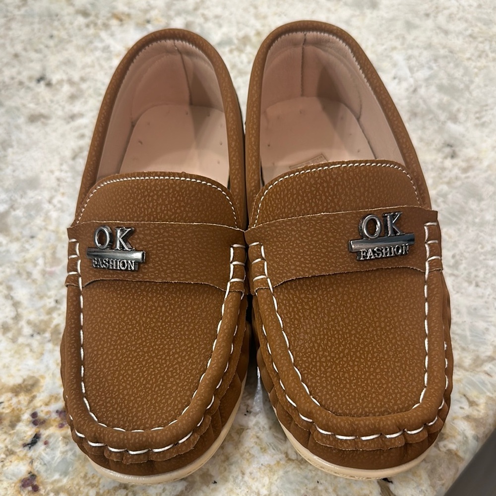 Tan Kids Moccasins